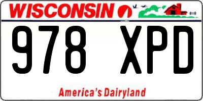 WI license plate 978XPD