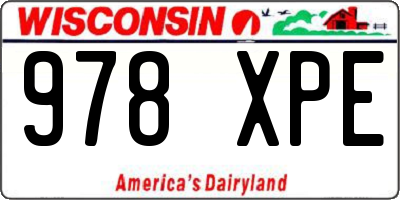 WI license plate 978XPE