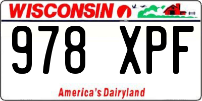 WI license plate 978XPF