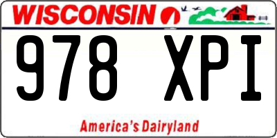 WI license plate 978XPI