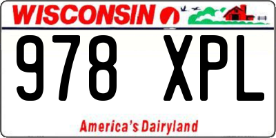 WI license plate 978XPL