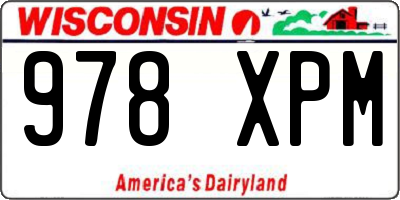 WI license plate 978XPM