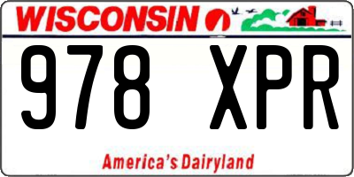 WI license plate 978XPR