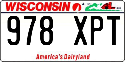 WI license plate 978XPT
