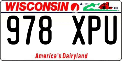 WI license plate 978XPU