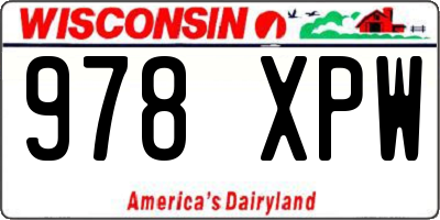 WI license plate 978XPW
