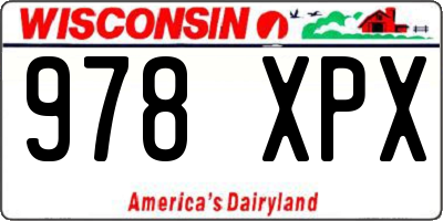 WI license plate 978XPX