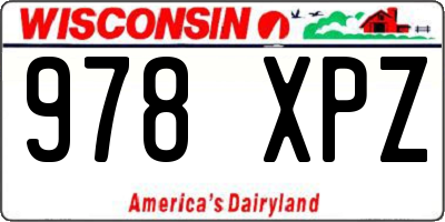 WI license plate 978XPZ