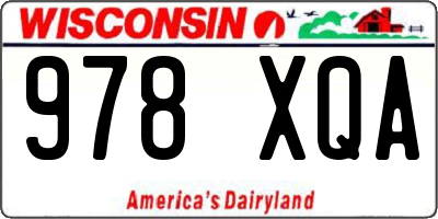 WI license plate 978XQA
