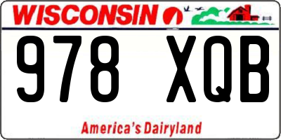 WI license plate 978XQB