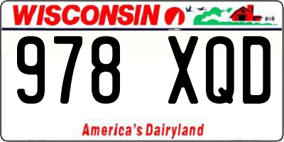 WI license plate 978XQD