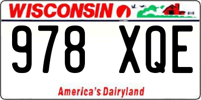 WI license plate 978XQE