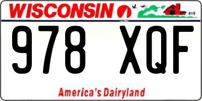 WI license plate 978XQF