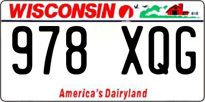WI license plate 978XQG
