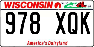 WI license plate 978XQK