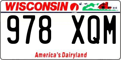 WI license plate 978XQM