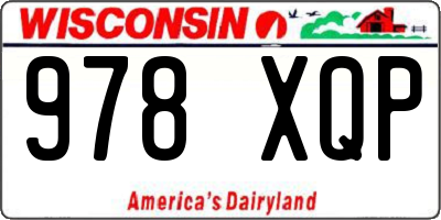 WI license plate 978XQP