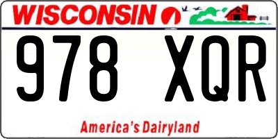 WI license plate 978XQR