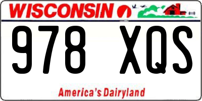 WI license plate 978XQS
