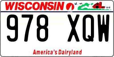 WI license plate 978XQW