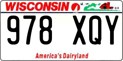 WI license plate 978XQY
