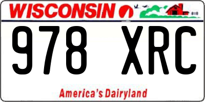 WI license plate 978XRC