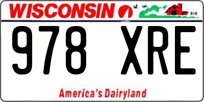 WI license plate 978XRE