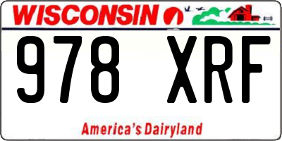 WI license plate 978XRF