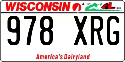 WI license plate 978XRG