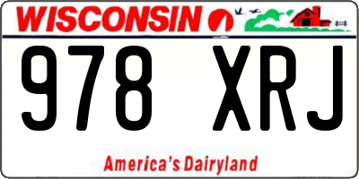 WI license plate 978XRJ