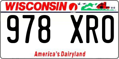 WI license plate 978XRO