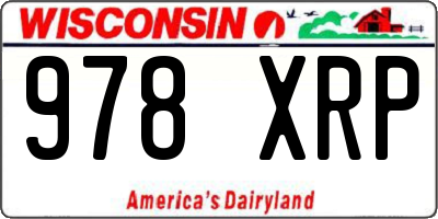 WI license plate 978XRP