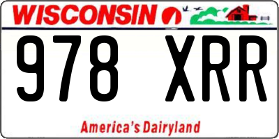 WI license plate 978XRR