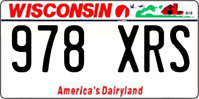 WI license plate 978XRS