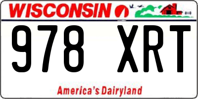 WI license plate 978XRT