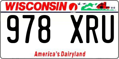WI license plate 978XRU