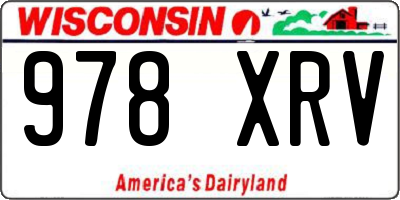 WI license plate 978XRV