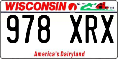 WI license plate 978XRX