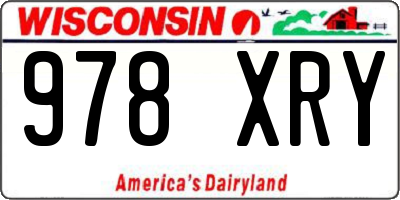 WI license plate 978XRY
