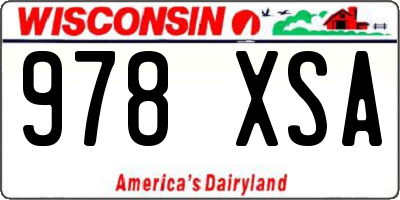 WI license plate 978XSA