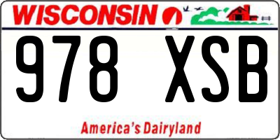 WI license plate 978XSB