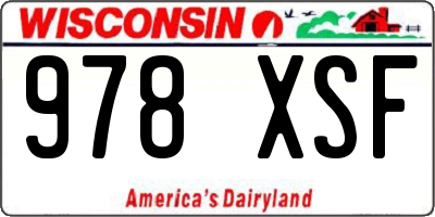 WI license plate 978XSF