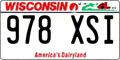 WI license plate 978XSI