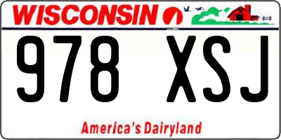 WI license plate 978XSJ