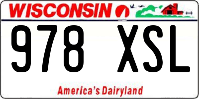 WI license plate 978XSL