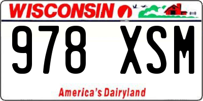 WI license plate 978XSM
