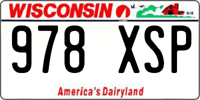 WI license plate 978XSP