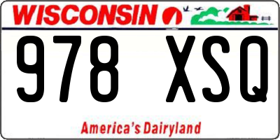WI license plate 978XSQ