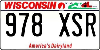 WI license plate 978XSR