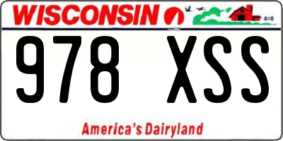 WI license plate 978XSS